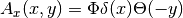 A_x(x,y)=\Phi \delta(x)
\Theta(-y)